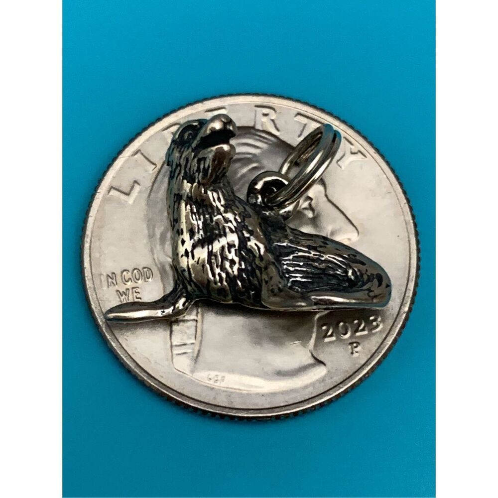Sea Lion Sterling Silver Jewelry Charm #sea life - Picture 4 of 5